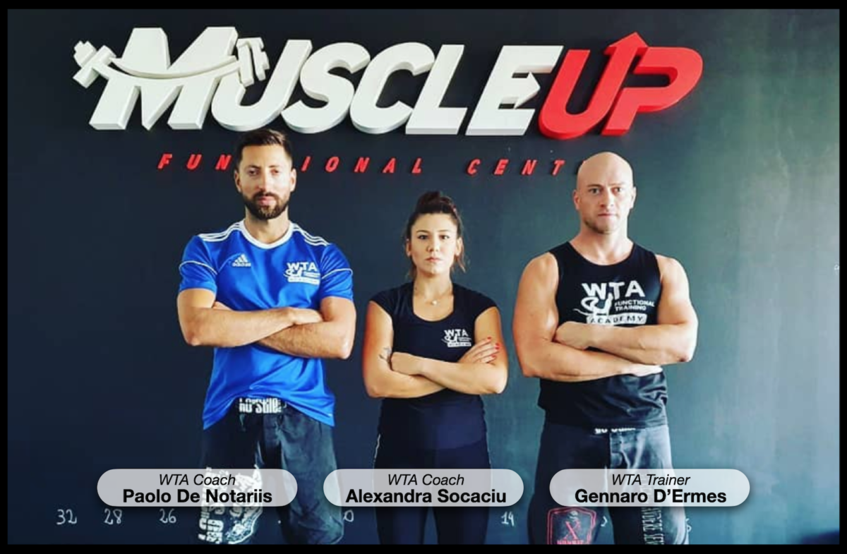 Lo staff della Muscle Up Functional Center: Paolo De Notariis, Alexandra Socaciu, Gennaro D'Ermes